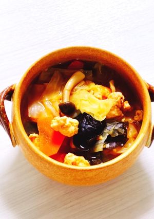 野菜たっぷり！ヘルシー味噌坦々スープ-レシピのメイン写真