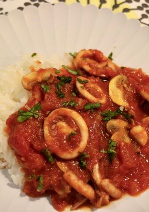 カフェランチ風《イカのトマトソース煮》-レシピのメイン写真