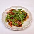 タラの黒酢あんかけフリッター夏野菜あえ