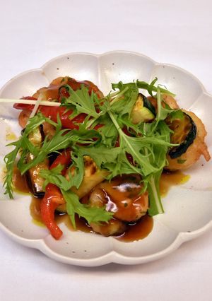 タラの黒酢あんかけフリッター夏野菜あえ-レシピのメイン写真