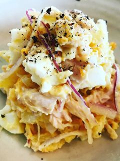 蒸し鶏とゆで卵のポテトサラダ-レシピのメイン写真