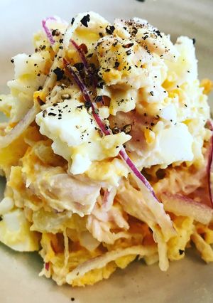蒸し鶏とゆで卵のポテトサラダ-レシピのメイン写真