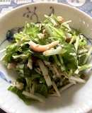 水菜とザーサイと鶏ささみのサラダ