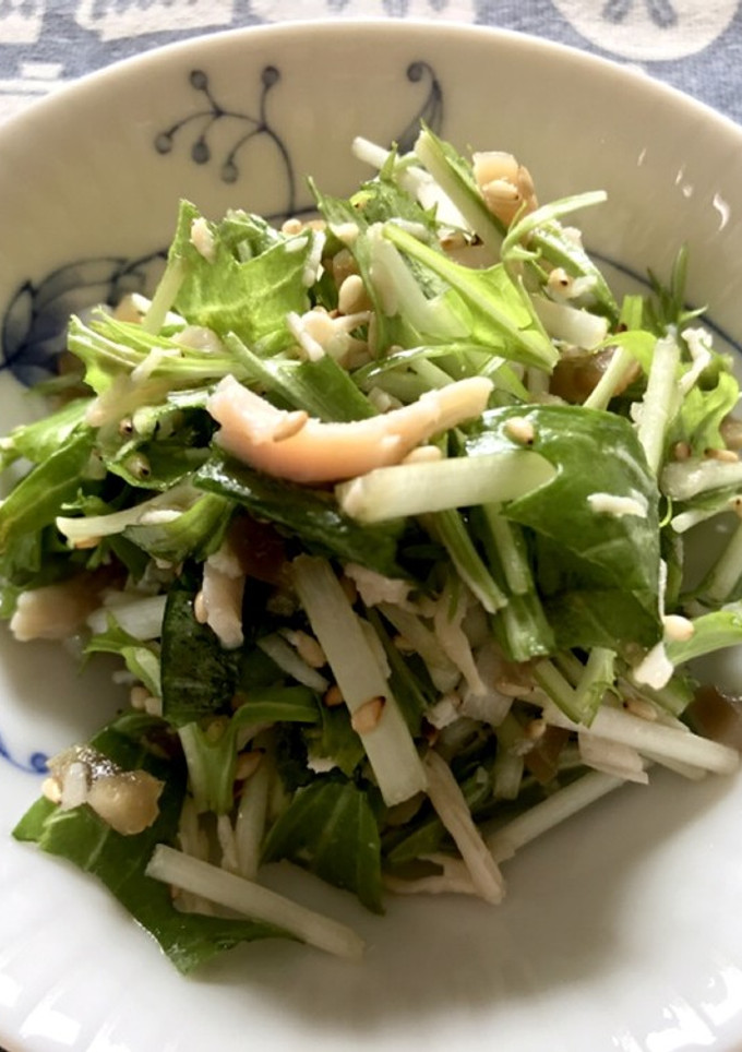 水菜とザーサイと鶏ささみのサラダ-レシピのメイン写真
