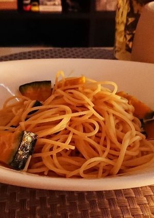 かぼちゃとえのきの和風クリームパスタ-レシピのメイン写真
