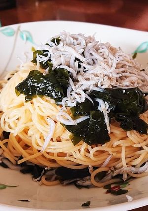 ワカメとしらすの簡単スパ-レシピのメイン写真