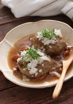 なめこおろしの和風ハンバーグ-レシピのメイン写真