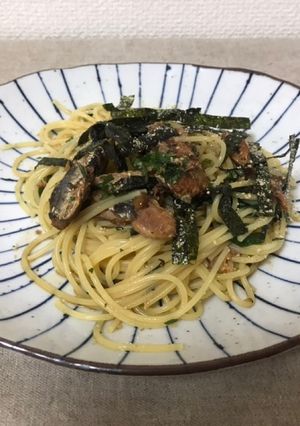 混ぜるだけ！大葉といわしの蒲焼きパスタ-レシピのメイン写真