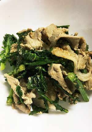 ゆで野菜胡麻和え 春菊と豚肉-レシピのメイン写真