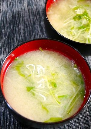 ダイエット！やせるお味噌汁☆水菜しらす-レシピのメイン写真