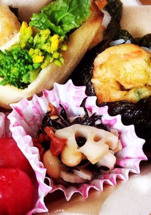春満開☆天むす☆おにぎり弁当-レシピのメイン写真