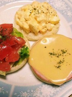 イングリッシュマフィンのオープンサンド☺-レシピのメイン写真
