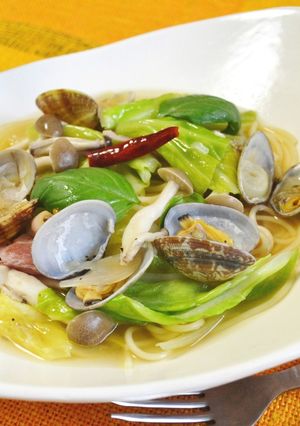 春キャベツとアサリのスープパスタ♪-レシピのメイン写真
