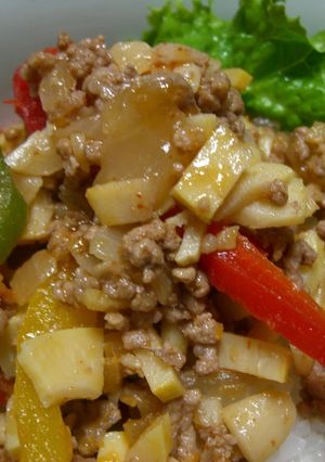 ざっくざっく♪たけのことひきにくのごはん-レシピのメイン写真