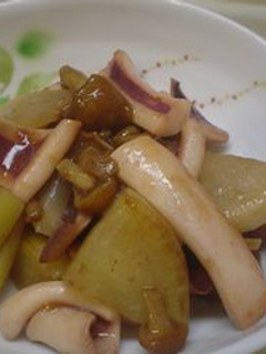 いかの一夜干しと大根となめこの炒め物-レシピのメイン写真
