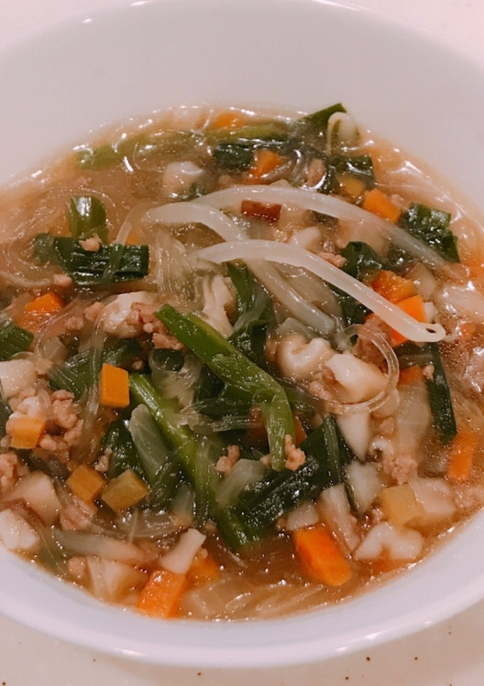 給食の献立をアレンジ！中華春雨スープ-レシピのメイン写真