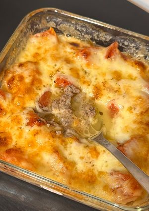 トマトと挽肉のチーズ焼き-レシピのメイン写真