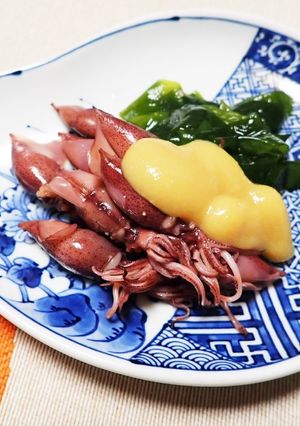ほたるいかとわかめの芥子酢味噌かけ-レシピのメイン写真