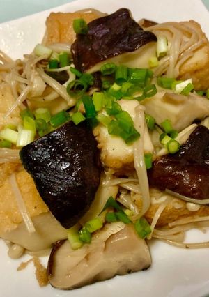 椎茸と榎茸と厚揚げのしょうゆバター焼き-レシピのメイン写真