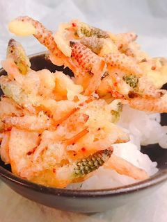 サクッ!つくしと釜揚げ桜えびのかき揚げ丼-レシピのメイン写真