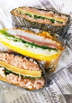 お弁当に。簡単、野菜シートでおにぎらず-レシピのメイン写真