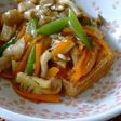 焼き厚揚げの野菜あんかけ