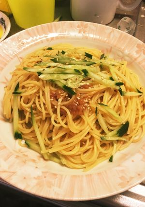 梅香る❀胡瓜と梅のパスタ-レシピのメイン写真