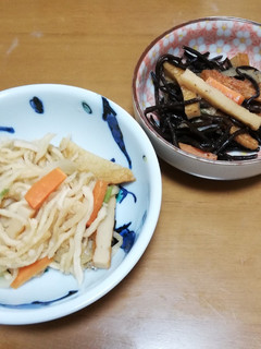 切干大根煮とひじき煮を同時に作る-レシピのメイン写真