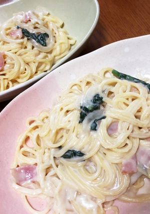 ランチにクリームパスタ♡-レシピのメイン写真