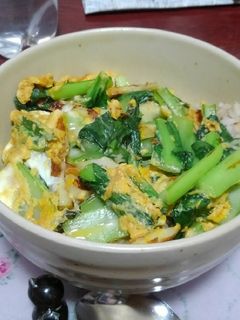 小松菜とちくわの卵とじ丼-レシピのメイン写真
