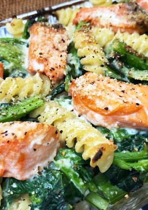 のらぼう菜と鮭の味噌グラタン風-レシピのメイン写真