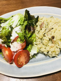 ふきのとうのオイル漬けのピラフ-レシピのメイン写真