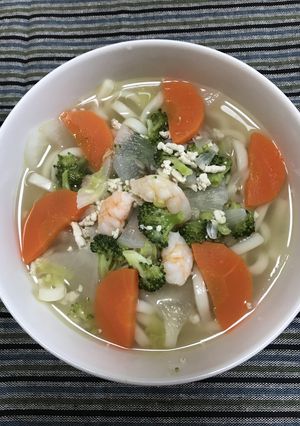 幼児食☆エビとブロッコリーの塩うどん-レシピのメイン写真
