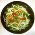 水菜とカリカリ油揚げのサラダ♪簡単梅干し