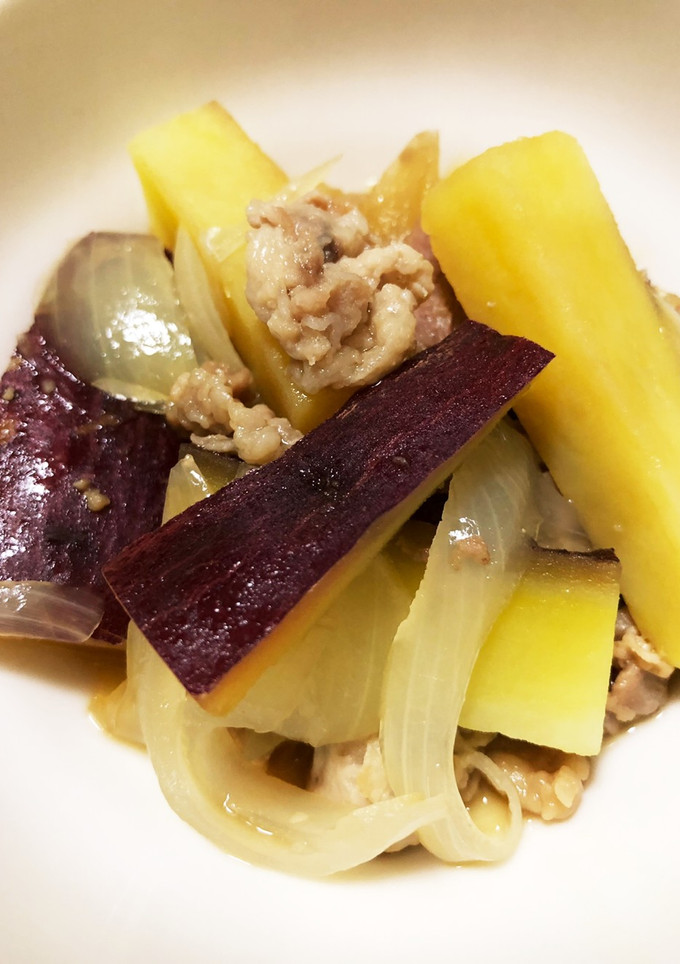 さつま芋と豚肉の煮物-レシピのメイン写真