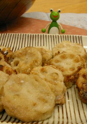 シャキシャキスライスれんこんのはさみ焼き-レシピのメイン写真