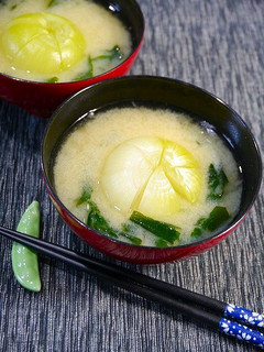 高血圧!チビ玉葱のお味噌汁☆ゆず胡椒風味-レシピのメイン写真