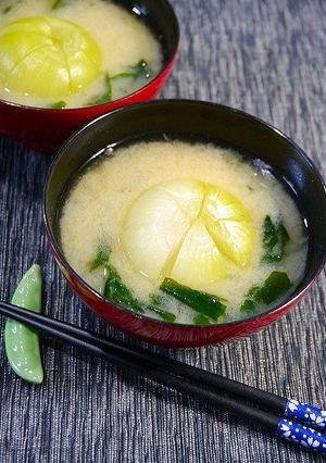 高血圧!チビ玉葱のお味噌汁☆ゆず胡椒風味-レシピのメイン写真