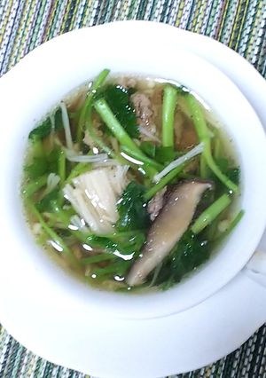 茸と芹と挽き肉のスープ♪-レシピのメイン写真