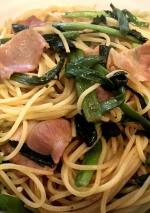 ネギとベーコンのバターしょうゆパスタ-レシピのメイン写真