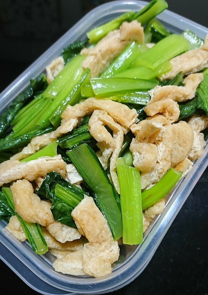 【作り置き】定番！小松菜と油揚げの炒め煮-レシピのメイン写真