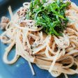 ゆかり消費に。鯖缶とゆかりのパスタ。