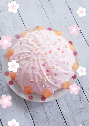 マリームクリーム☆で桜ケーキ♡-レシピのメイン写真