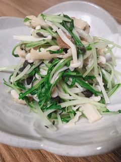 低カロリー◎水菜とえのきとお揚げの梅和え-レシピのメイン写真