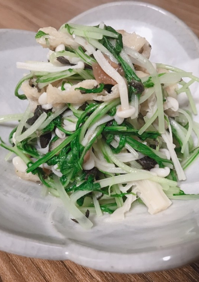 低カロリー◎水菜とえのきとお揚げの梅和え-レシピのメイン写真