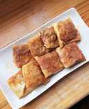 餃子、春巻き、ワンタンの皮で包み焼き