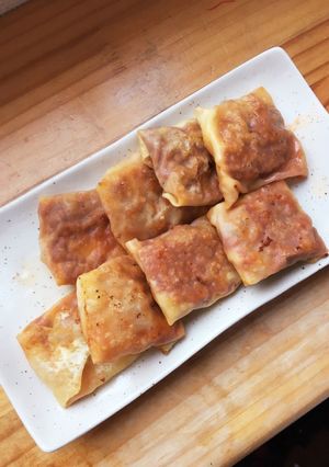 餃子、春巻き、ワンタンの皮で包み焼き-レシピのメイン写真