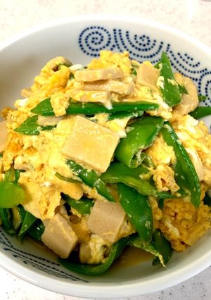 絹さやと高野豆腐の卵とじ-レシピのメイン写真