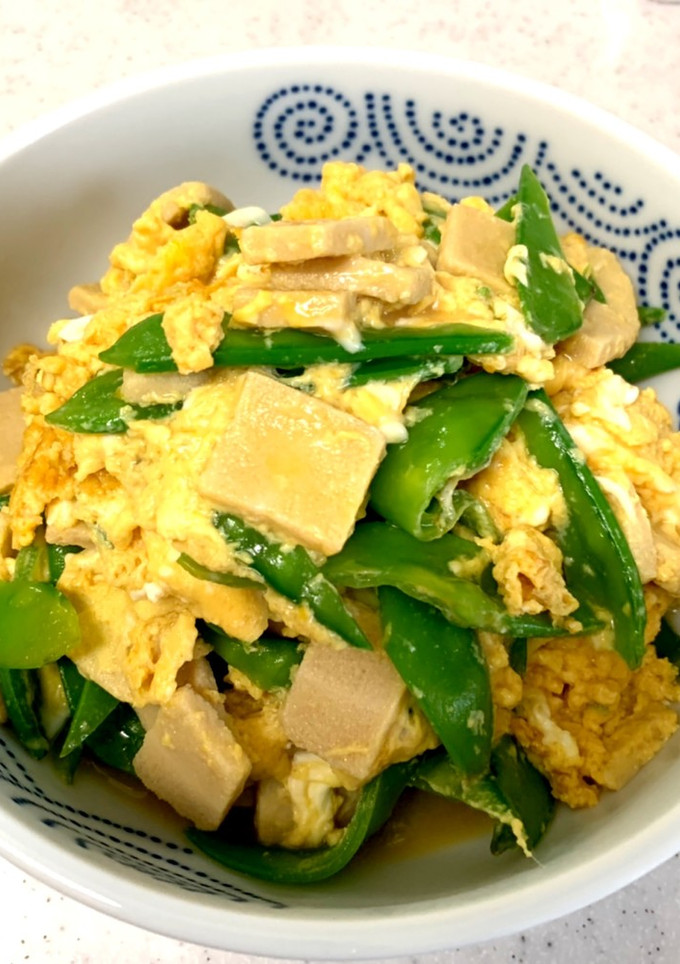 絹さやと高野豆腐の卵とじ-レシピのメイン写真