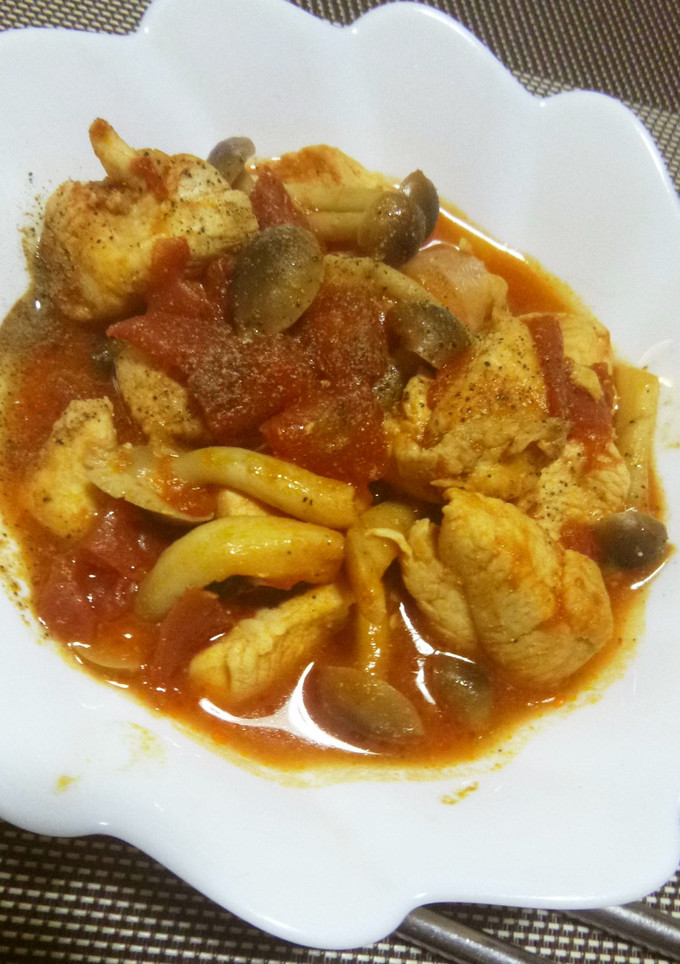 息子＆娘作☆　鶏のトマト煮-レシピのメイン写真